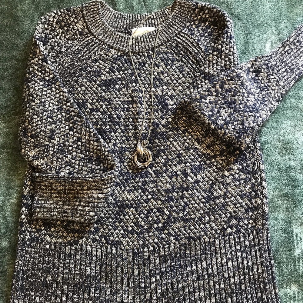Blue & green knit sweater